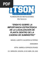 PDI T23-S13-I Ensayo Sobre La Importancia Estratégica de La Localización de Planta Dentro de La Cadena de Suministro