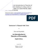 Test Bank For An Introduction To Theories of Personality 8 e Matthew H Olson B R H Hergenhahn Isbn 10 0205798780 Isbn 13 9780205798780