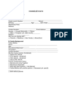 Annex e - Counselee's Data