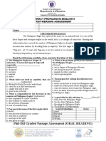 Grade 6 POST Literacy Profiling Pretest