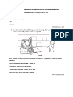 Past Paper Questions Energy Work and Power