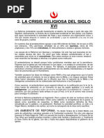 Unidad 3 - (2) La Crisis Religiosa Del Siglo XVI (Materiales de Enseñanza)