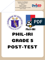 Grade 5 Posttest Phil-Iri Passage