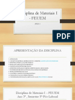 Disciplina de Materiais I - FEUEM-2021-aula1.pptx - Mini-Correção