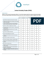 PAS Preschool Anxiety Scale Blank Form