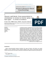 Thoracic Wall Blocks - From Paravertebral To Retrolaminar To Serratus To Erector Spinae and Back Again e A Review of Evidence