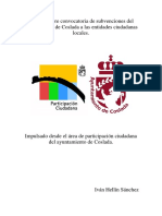 Informe Sobre Convocatoria de Subvenciones Del Ayuntamiento de Coslada A Las Entidades Locales