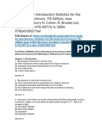 Test Bank For Introductory Statistics For The Behavioral Sciences 7th Edition Joan Welkowitz Barry H Cohen R Brooke Lea Isbn 978-0-470 90776 4 Isbn 9780470907764