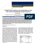 A Study of The Variation in The Composition of Chin Chin and Its Acceptability Among Consumers