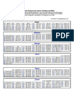 Calendário Semanal de Leitura Temática Da Bíblia