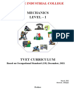 Level I Mechanics Curricullum