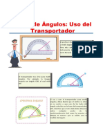 3uso Del Transportador para Medir Ángulos para Primero de Primaria