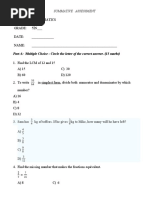 Test Grade 5 Fractions