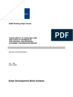 Adb - Central Asia Trade Impact of Reducing Time and Costs at Borders