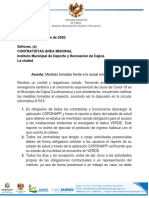 Circular - Medidas Relacionadas Con El Covid19 - Contratistas Area Misional