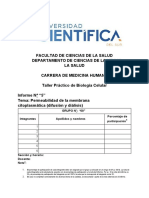 INFORME DE LABORATORIO Permeabilidad de La Membrana Citoplasmática (Difusión y Diálisis)