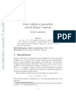 Exact Solution of Generalized Inviscid Burgers' Equation: Mehdi Nadjafikhah