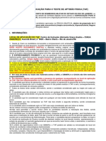 Edital de Convocação para O Teste de Aptidão Fisica (Taf)