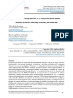 Influencia Del Liderazgo Directivo en La Satisfacción Laboral Docente Influence of Directive Leadership On Teacher Job Satisfaction