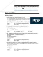 Test Bank For Understanding Abnormal Behavior 10th Edition Sue