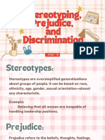 Stereotyping, Prejudice, and Discrimination