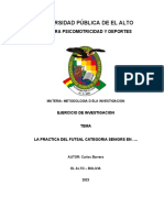 MODELO DE PRESENTACION, Proyecto de Investigación Sobre El Futbol