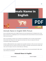 Animals Name in English PDF