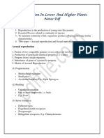 Reproduction in Lower and Higher Plants Notes