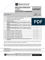 Sample Test Paper (STP) : Content