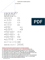 Class X Quadratic Equations