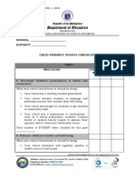 Enclosure To DM SGOD No. 020 S. 2021 Child Friendly School Checklist