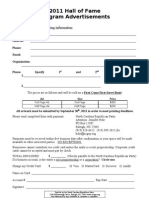 Program Advertisement Form 2011