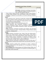 Machining Process Syllabus