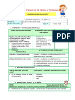 Sesión de Aprendizaje de Ciencia y Tecnologia 4 de Marzo