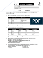 8I Heating and Cooling Multiple Choice Test