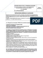 2022-2023 Modelo Examen Artes Escénicas