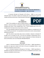 EDITAL - EI - 2022 Vagas para Educação Infantil 2022