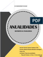 Anualidades Matemáticas Financieras