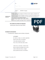 49 - Português - 11.º Ano - Os Sonetos de Antero de Quental Contexto Literário. Poema O Palácio Da Ventura