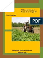 Tesis-Olivier Delahaye-Libro Políticas de Tierras en Vzla en Siglo XX