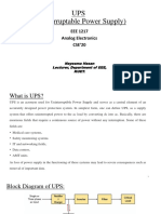 UPS (Uninterruptable Power Supply) : EEE 1217 Analog Electronics CSE'20