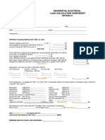 Electrical Load Calculation Form.