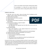 Guideline For Article Review and Presentation