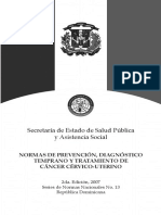 Normas de Prevencion, Diagnostico Temprano y Tratamiento de Cancer Cervico-Uterino