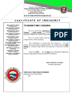 CERTIFICATE OF INDIGENCY - Photochopy