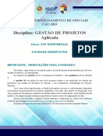 Atividade Dissertativa GESTÃO DE PROJETOS 1 - CAO 2023 - Unidade I e II