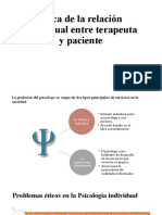 Ética de La Relación Individual Entre Terapeuta y Paciente