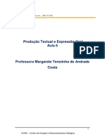 Produção Textual e Expressão Oral Aula 6