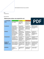 Rúbrica para Evaluar Una Exposición Oral