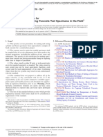 Making and Curing Concrete Test Specimens in The Field: Standard Practice For